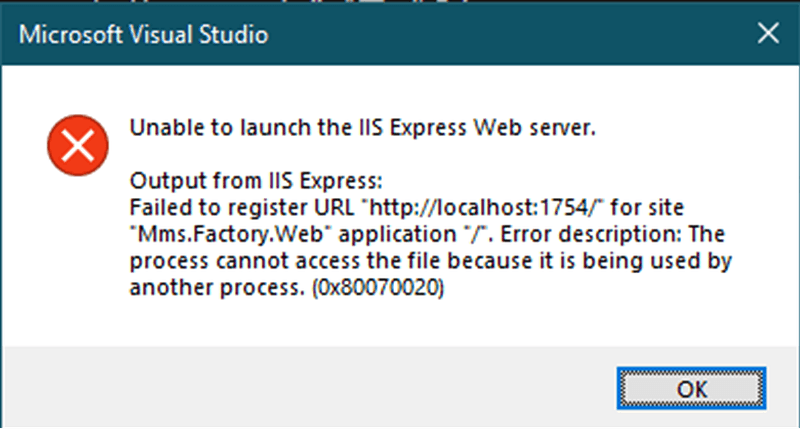 Visual Studio 無法啟動 IIS Express Server 問題